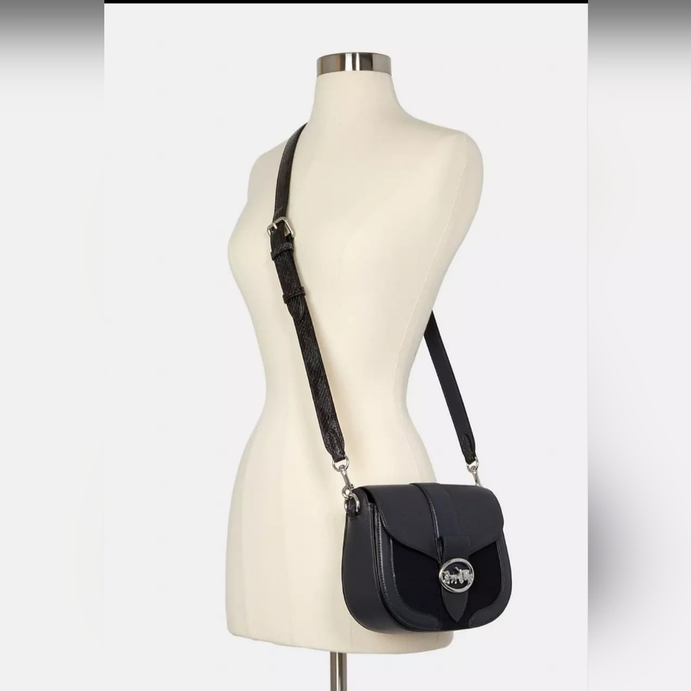 ‼️SOLD‼️ COACH GEORGIE Saddle Bag Suede, Leather - Picture 16 of 16